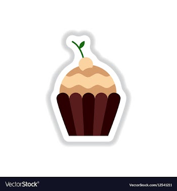 In paper sticker style cherry vector image
