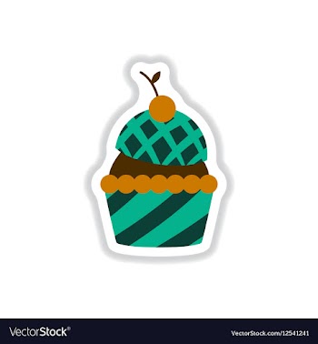 In paper sticker style cherry vector image