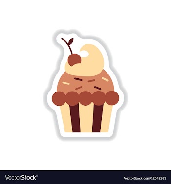 In paper sticker style cherry vector image