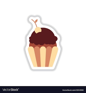 In paper sticker style cherry vector image