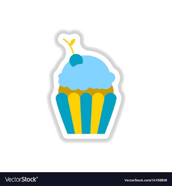 In paper sticker style cherry vector image