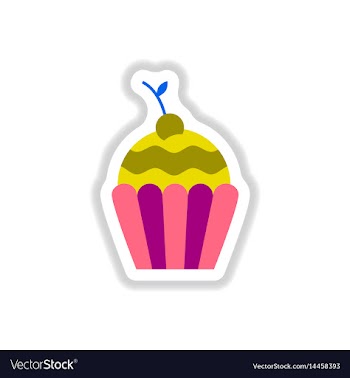 In paper sticker style cherry vector image