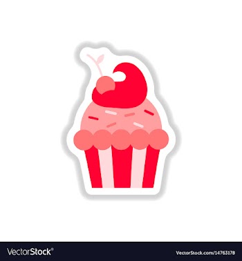 In paper sticker style cherry vector image