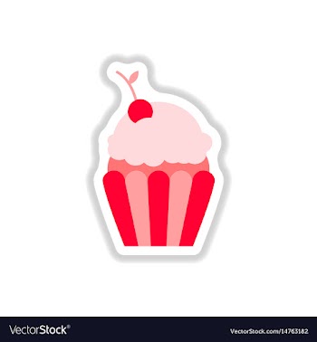 In paper sticker style cherry vector image