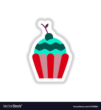 In paper sticker style cherry vector image