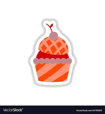 In paper sticker style cherry vector image