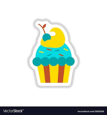 In paper sticker style cherry vector image
