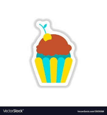 In paper sticker style cherry vector image