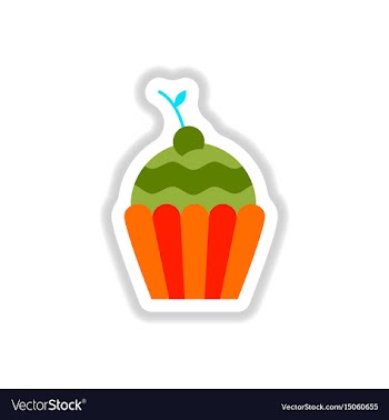 In paper sticker style cherry vector image