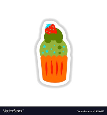 In paper sticker style cherry vector image
