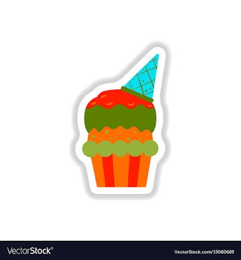 In paper sticker style cherry vector image