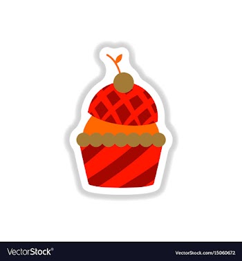 In paper sticker style cherry vector image