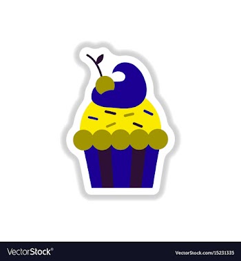 In paper sticker style cherry vector image