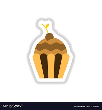 In paper sticker style cherry vector image