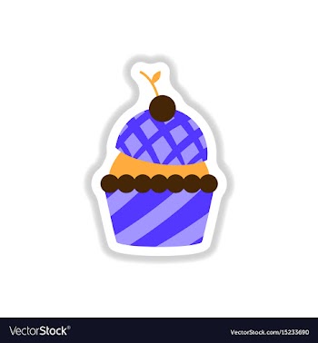 In paper sticker style cherry vector image