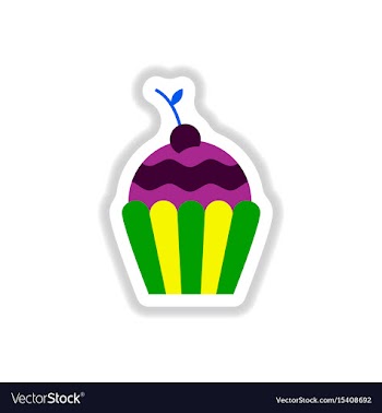 In paper sticker style cherry vector image