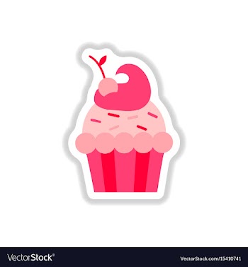 In paper sticker style cherry vector image