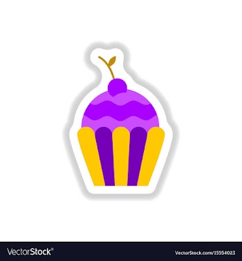 In paper sticker style cherry vector image