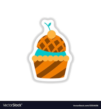 In paper sticker style cherry vector image