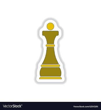 In paper sticker style Chess vector image