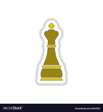 In paper sticker style Chess vector image