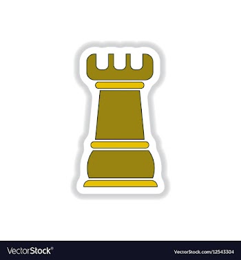 In paper sticker style chess vector image