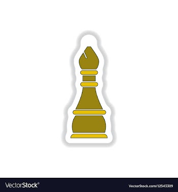 In paper sticker style Chess vector image