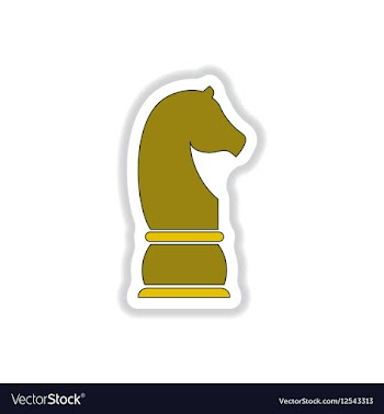 In paper sticker style Chess vector image