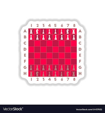 In paper sticker style chess vector image