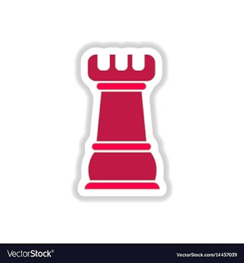 In paper sticker style chess vector image