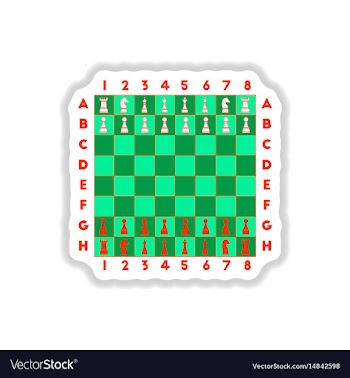 In paper sticker style chess vector image