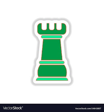 In paper sticker style chess vector image