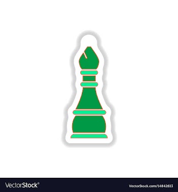 In paper sticker style chess vector image