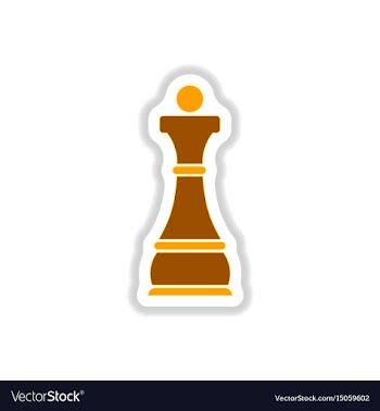In paper sticker style chess vector image