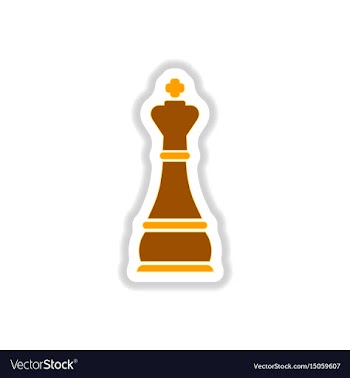 In paper sticker style chess vector image