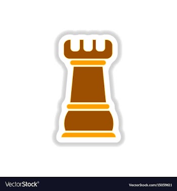 In paper sticker style chess vector image