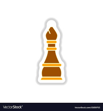In paper sticker style chess vector image