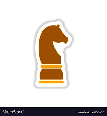 In paper sticker style chess vector image