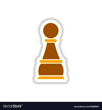 In paper sticker style chess vector image