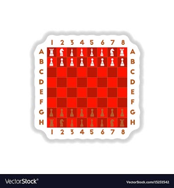 In paper sticker style chess vector image