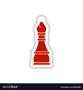 In paper sticker style chess vector image