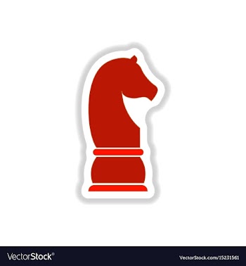 In paper sticker style chess vector image