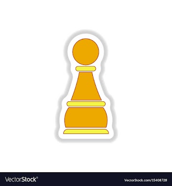 In paper sticker style chess vector image