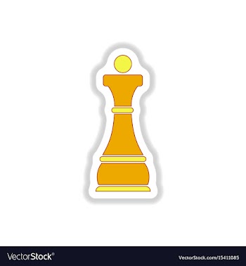 In paper sticker style chess vector image