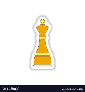 In paper sticker style chess vector image