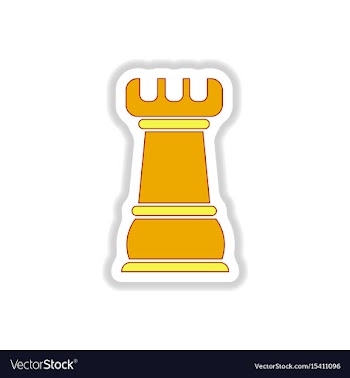 In paper sticker style chess vector image