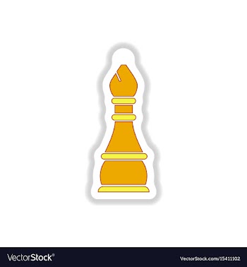 In paper sticker style chess vector image