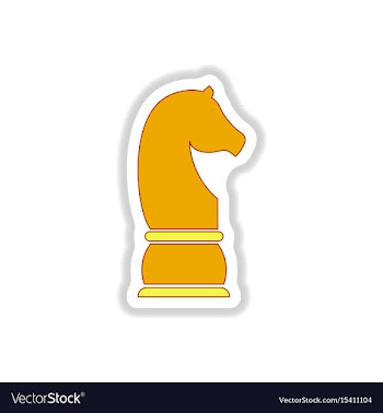 In paper sticker style chess vector image