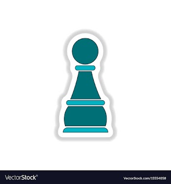 In paper sticker style chess vector image