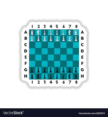 In paper sticker style chess vector image